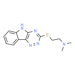 ChemSpider 2D Image | N,N-Dimethyl-2-(5H-[1,2,4]triazino[5,6-b]indol-3-ylsulfanyl)ethanamine | C13H15N5S