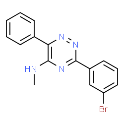 ChemSpider 2D Image | 3-(3-Bromophenyl)-N-methyl-6-phenyl-1,2,4-triazin-5-amine | C16H13BrN4