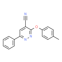 ChemSpider 2D Image | 3-(4-Methylphenoxy)-6-phenyl-4-pyridazinecarbonitrile | C18H13N3O