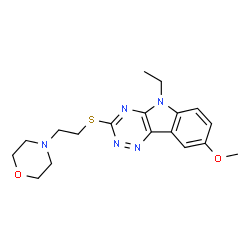 ChemSpider 2D Image | 5-ethyl-8-methoxy-3-[(2-morpholin-4-ylethyl)thio]-5H-[1,2,4]triazino[5,6-b]indole | C18H23N5O2S