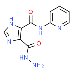 ChemSpider 2D Image | 4-(Hydrazinocarbonyl)-N-(2-pyridinyl)-1H-imidazole-5-carboxamide | C10H10N6O2