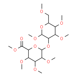 ChemSpider 2D Image | Methyl 3,4,6-tri-O-methyl-2-O-(6-methyl-2,3,4-tri-O-methylhexopyranuronosyl)hexopyranoside | C20H36O12
