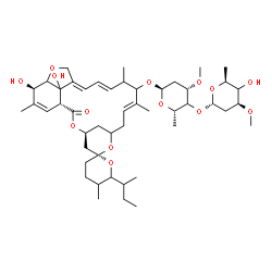 ChemSpider 2D Image | (1'R,2R,4'S,10'E,14'E,16'E,21'R)-6-sec-Butyl-21',24'-dihydroxy-5,11',13',22'-tetramethyl-2'-oxo-3,4,5,6-tetrahydrospiro[pyran-2,6'-[3,7,19]trioxatetracyclo[15.6.1.1~4,8~.0~20,24~]pentacosa[10,14,16,22
]tetraen]-12'-yl (4xi)-2,6-dideoxy-4-O-[(4xi)-2,6-dideoxy-3-O-methyl-alpha-L-threo-hexopyranosyl]-3-O-methyl-alpha-L-threo-hexopyranoside | C48H74O14