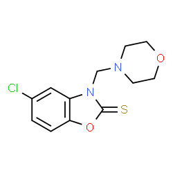 ChemSpider 2D Image | 5-Chloro-3-(morpholinomethyl)benzoxazole-2(3H)-thione | C12H13ClN2O2S