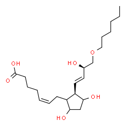 ChemSpider 2D Image | (5Z)-7-{(2R)-2-[(1E,3R)-4-(Hexyloxy)-3-hydroxy-1-buten-1-yl]-3,5-dihydroxycyclopentyl}-5-heptenoic acid | C22H38O6