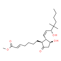 ChemSpider 2D Image | Methyl (2E,8beta,11beta,12alpha,13Z,15R)-11,15-dihydroxy-16,16-dimethyl-9-oxoprosta-2,13-dien-1-oate | C23H38O5