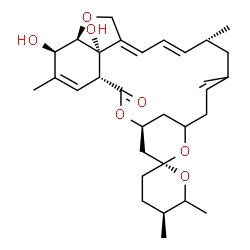 ChemSpider 2D Image | (1'R,2R,4'S,5S,13'R,20'R,21'R,24'S)-21',24'-Dihydroxy-5,6,11',13',22'-pentamethyl-3,4,5,6-tetrahydro-2'H-spiro[pyran-2,6'-[3,7,19]trioxatetracyclo[15.6.1.1~4,8~.0~20,24~]pentacosa[10,14,16,22]tetraen]
-2'-one | C31H44O7