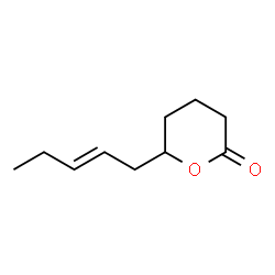 ChemSpider 2D Image | 6-[(2E)-2-Penten-1-yl]tetrahydro-2H-pyran-2-one | C10H16O2