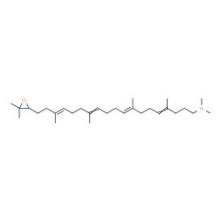 ChemSpider 2D Image | (8E,16E)-19-(3,3-Dimethyl-2-oxiranyl)-N,N,4,8,13,17-hexamethyl-4,8,12,16-nonadecatetraen-1-amine | C29H51NO