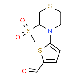 ChemSpider 2D Image | 5-[3-(Methylsulfonyl)-4-thiomorpholinyl]-2-thiophenecarbaldehyde | C10H13NO3S3