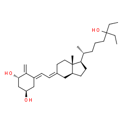 ChemSpider 2D Image | (1R,3S,5E)-5-[(2E)-2-{(1R,3aS,7aS)-1-[(2R)-6-Ethyl-6-hydroxy-2-octanyl]-7a-methyloctahydro-5H-inden-5-ylidene}ethylidene]-4-methylene-1,3-cyclohexanediol | C29H48O3