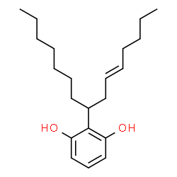 ChemSpider 2D Image | 2-[(5E)-5-Pentadecen-8-yl]-1,3-benzenediol | C21H34O2