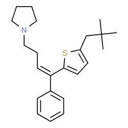ChemSpider 2D Image | 1-{(3Z)-4-[5-(2,2-Dimethylpropyl)-2-thienyl]-4-phenyl-3-buten-1-yl}pyrrolidine | C23H31NS