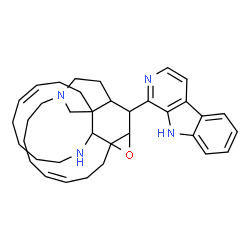 ChemSpider 2D Image | (8Z,21Z)-27-(9H-beta-Carbolin-1-yl)-25-oxa-3,16-diazapentacyclo[11.11.3.1~12,16~.0~1,26~.0~2,12~]octacosa-8,21-diene | C36H46N4O