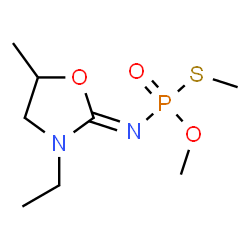 ChemSpider 2D Image | 2-(Methoxy(methylthio)phosphinylimino)-3-ethyl-5-methyl-1,3-oxazolidine | C8H17N2O3PS