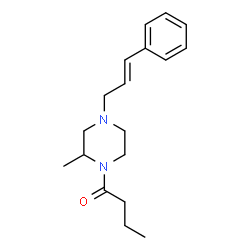 ChemSpider 2D Image | 1-{2-Methyl-4-[(2E)-3-phenyl-2-propen-1-yl]-1-piperazinyl}-1-butanone | C18H26N2O