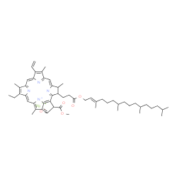 ChemSpider 2D Image | Magnesium 14-ethyl-21-(methoxycarbonyl)-4,8,13,18-tetramethyl-3-(3-oxo-3-{[(2E)-3,7,11,15-tetramethyl-2-hexadecen-1-yl]oxy}propyl)-9-vinyl-23,25-didehydro-4,21-dihydro-3H-phorbin-23-id-20-olate | C55H72MgN4O5
