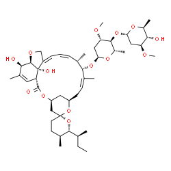 ChemSpider 2D Image | (1'R,2R,4'S,5S,6R,8'R,10'Z,12'S,13'S,14'Z,16'Z,20'R,21'R,24'S)-6-[(2S)-2-Butanyl]-21',24'-dihydroxy-5,11',13',22'-tetramethyl-2'-oxo-3,4,5,6-tetrahydrospiro[pyran-2,6'-[3,7,19]trioxatetracyclo[15.6.1.
1~4,8~.0~20,24~]pentacosa[10,14,16,22]tetraen]-12'-yl 2,6-dideoxy-4-O-(2,6-dideoxy-3-O-methyl-alpha-L-arabino-hexopyranosyl)-3-O-methyl-alpha-L-arabino-hexopyranoside | C48H74O14