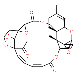 ChemSpider 2D Image | (7'R,12'R,14'R,16'S,17'R,20'Z,22'Z)-24'-Acetyl-28'-hydroxy-10',16'-dimethyl-4'H,19'H-spiro[oxirane-2,15'-[2,5,13,18,25]pentaoxahexacyclo[22.3.1.1~14,17~.0~1,3~.0~7,12~.0~7,16~]nonacosa[10,20,22]triene
]-4',19'-dione | C29H34O10