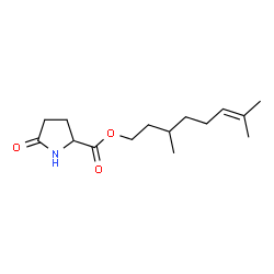 ChemSpider 2D Image | 3,7-Dimethyl-6-octen-1-yl 5-oxoprolinate | C15H25NO3