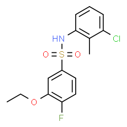 ChemSpider 2D Image | N-(3-Chloro-2-methylphenyl)-3-ethoxy-4-fluorobenzenesulfonamide | C15H15ClFNO3S