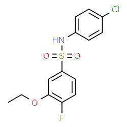 ChemSpider 2D Image | N-(4-Chlorophenyl)-3-ethoxy-4-fluorobenzenesulfonamide | C14H13ClFNO3S