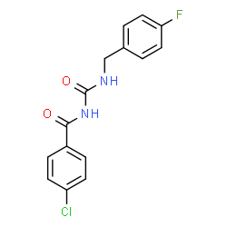 ChemSpider 2D Image | 4-Chloro-N-[(4-fluorobenzyl)carbamoyl]benzamide | C15H12ClFN2O2