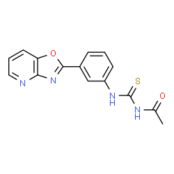 ChemSpider 2D Image | N-{[3-([1,3]Oxazolo[4,5-b]pyridin-2-yl)phenyl]carbamothioyl}acetamide | C15H12N4O2S