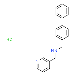 ChemSpider 2D Image | 1-(4-Biphenylyl)-N-(3-pyridinylmethyl)methanamine hydrochloride (1:1) | C19H19ClN2