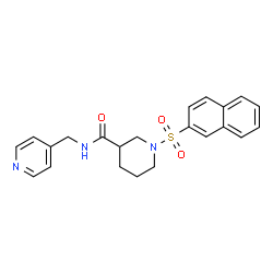 ChemSpider 2D Image | 1-(2-Naphthylsulfonyl)-N-(4-pyridinylmethyl)-3-piperidinecarboxamide | C22H23N3O3S