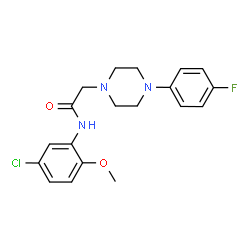 ChemSpider 2D Image | N-(5-Chloro-2-methoxyphenyl)-2-[4-(4-fluorophenyl)-1-piperazinyl]acetamide | C19H21ClFN3O2