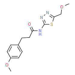 ChemSpider 2D Image | N-[5-(Methoxymethyl)-1,3,4-thiadiazol-2-yl]-3-(4-methoxyphenyl)propanamide | C14H17N3O3S