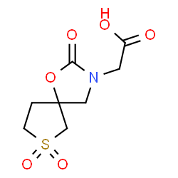 ChemSpider 2D Image | (7,7-Dioxido-2-oxo-1-oxa-7-thia-3-azaspiro[4.4]non-3-yl)acetic acid | C8H11NO6S
