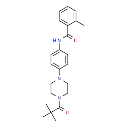 ChemSpider 2D Image | N-{4-[4-(2,2-Dimethylpropanoyl)-1-piperazinyl]phenyl}-2-methylbenzamide | C23H29N3O2