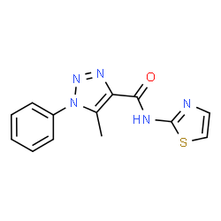 ChemSpider 2D Image | 5-Methyl-1-phenyl-N-(1,3-thiazol-2-yl)-1H-1,2,3-triazole-4-carboxamide | C13H11N5OS