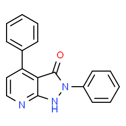 ChemSpider 2D Image | 2,4-Diphenyl-1,2-dihydro-3H-pyrazolo[3,4-b]pyridin-3-one | C18H13N3O