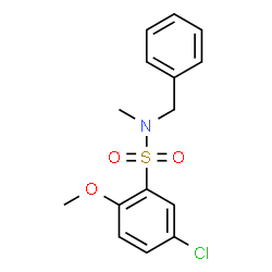 ChemSpider 2D Image | N-Benzyl-5-chloro-2-methoxy-N-methylbenzenesulfonamide | C15H16ClNO3S