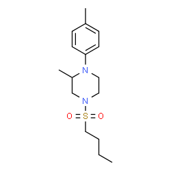 ChemSpider 2D Image | 4-(Butylsulfonyl)-2-methyl-1-(4-methylphenyl)piperazine | C16H26N2O2S