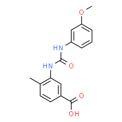 ChemSpider 2D Image | 3-{[(3-Methoxyphenyl)carbamoyl]amino}-4-methylbenzoic acid | C16H16N2O4