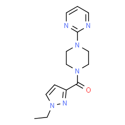 ChemSpider 2D Image | (1-Ethyl-1H-pyrazol-3-yl)[4-(2-pyrimidinyl)-1-piperazinyl]methanone | C14H18N6O