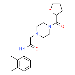 ChemSpider 2D Image | N-(2,3-Dimethylphenyl)-2-[4-(tetrahydro-2-furanylcarbonyl)-1-piperazinyl]acetamide | C19H27N3O3