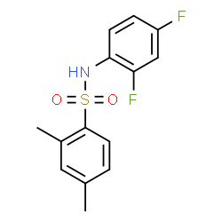 ChemSpider 2D Image | N-(2,4-Difluorophenyl)-2,4-dimethylbenzenesulfonamide | C14H13F2NO2S