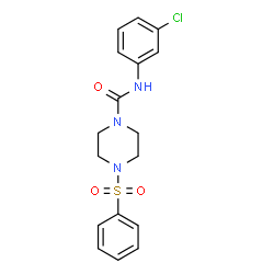 ChemSpider 2D Image | N-(3-Chlorophenyl)-4-(phenylsulfonyl)-1-piperazinecarboxamide | C17H18ClN3O3S