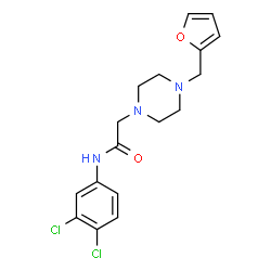 ChemSpider 2D Image | N-(3,4-Dichlorophenyl)-2-[4-(2-furylmethyl)-1-piperazinyl]acetamide | C17H19Cl2N3O2