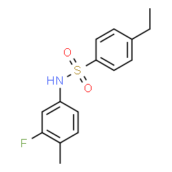 ChemSpider 2D Image | 4-Ethyl-N-(3-fluoro-4-methylphenyl)benzenesulfonamide | C15H16FNO2S