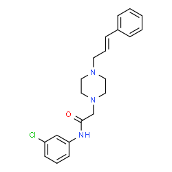 ChemSpider 2D Image | N-(3-Chlorophenyl)-2-{4-[(2E)-3-phenyl-2-propen-1-yl]-1-piperazinyl}acetamide | C21H24ClN3O