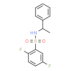 ChemSpider 2D Image | 2,5-Difluoro-N-(1-phenylethyl)benzenesulfonamide | C14H13F2NO2S