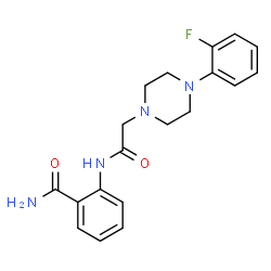 ChemSpider 2D Image | 2-({[4-(2-Fluorophenyl)-1-piperazinyl]acetyl}amino)benzamide | C19H21FN4O2
