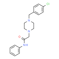 ChemSpider 2D Image | 2-[4-(4-Chlorobenzyl)-1-piperazinyl]-N-phenylacetamide | C19H22ClN3O