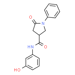 ChemSpider 2D Image | N-(3-Hydroxyphenyl)-5-oxo-1-phenyl-3-pyrrolidinecarboxamide | C17H16N2O3